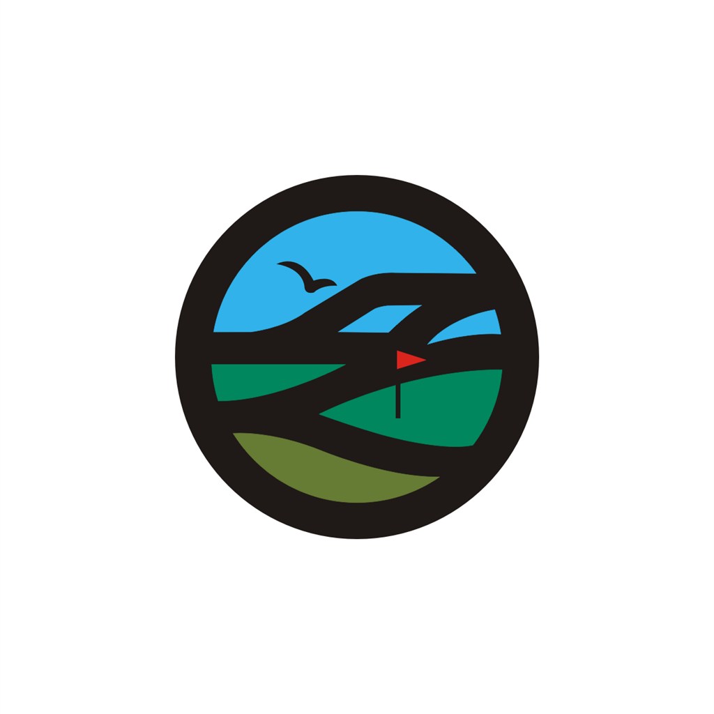 高尔夫运动场景山草地logo标志