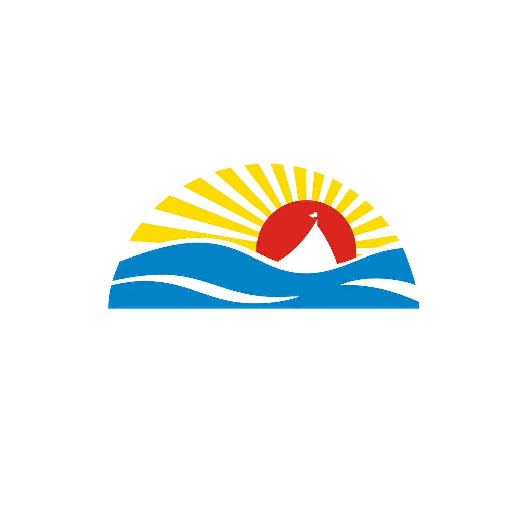 旅游业海边太阳升起logo标志