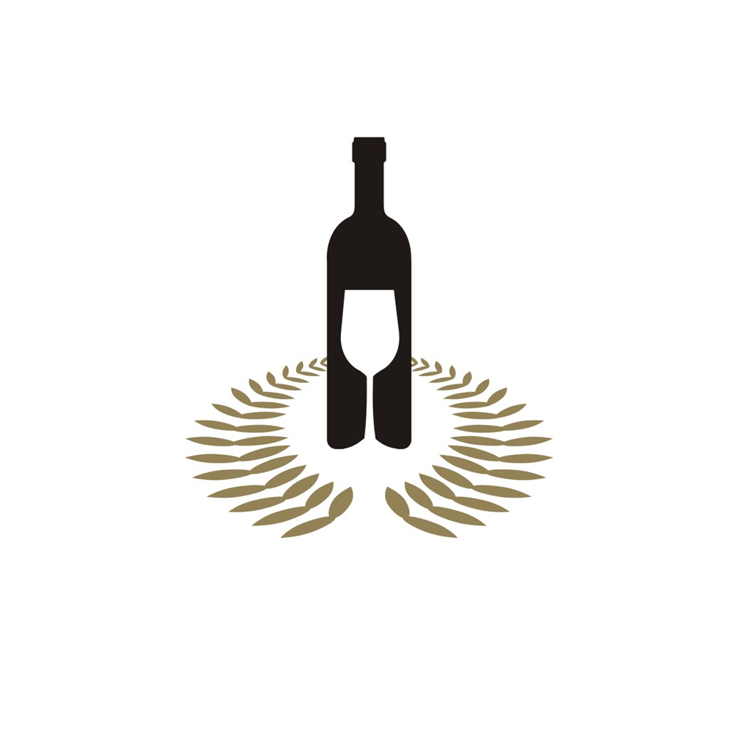 红酒标志设计--酒瓶酒杯图案
