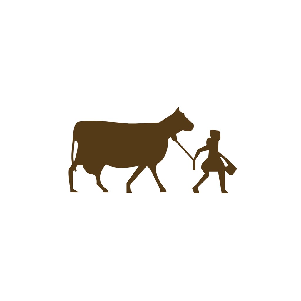 美女牵牛食品标志设计