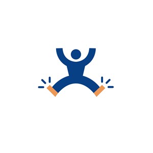 跳跃的人物运动休闲logo