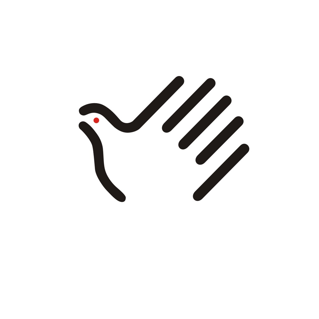 手形白鸽设计传媒logo