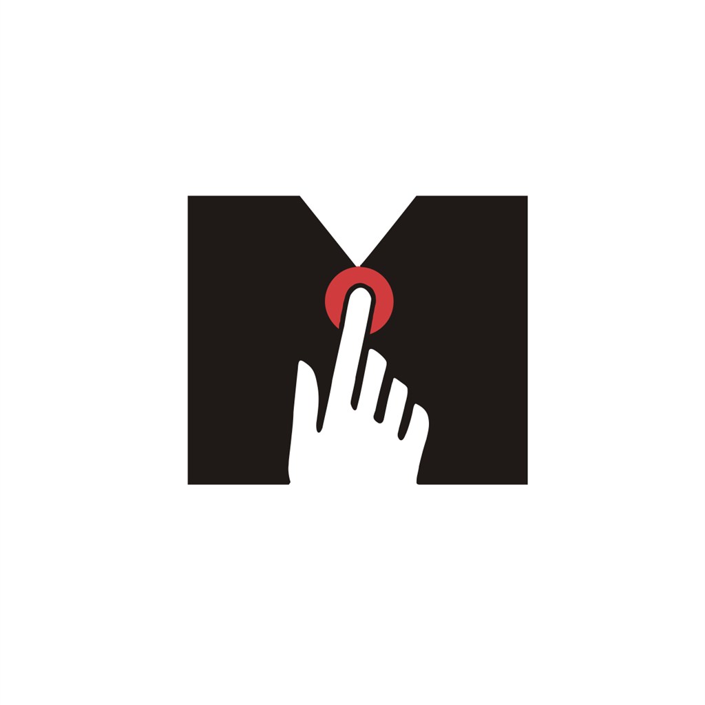 手指点M图案设计传媒logo