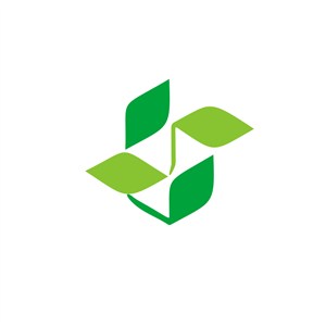 绿色风车清洁能源标志logo设计