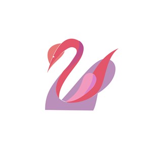 粉色天鹅logo标志设计