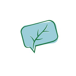绿色家居LOGO设计--树叶对话框图标素材