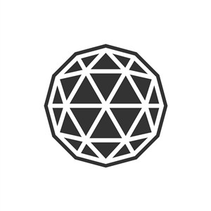多边体球形钻石矢量logo图标
