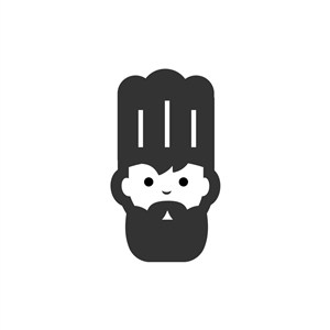 黑色厨师头像矢量logo图标