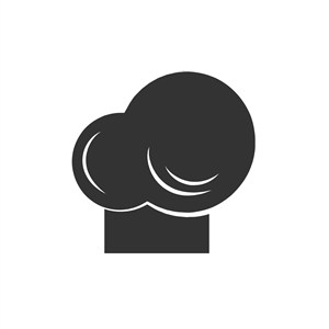 黑色厨师帽子矢量logo图标