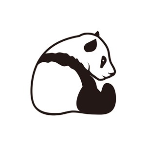 黑白大熊猫矢量logo图标