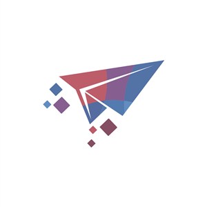 彩色纸飞机矢量logo图标素材下载