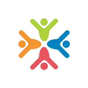 彩色小人社团矢量logo图标素材下载