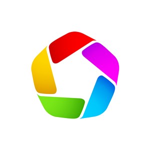 彩色五边形矢量logo图标素材下载