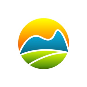 彩色太阳叶子山矢量logo图标素材下载