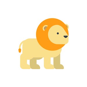 黄色卡通可爱狮子矢量logo设计图标
