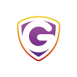黄色紫色字母G盾牌矢量logo素材设计