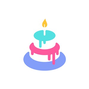 彩色生日蛋糕矢量图形图标logo图标素材下载
