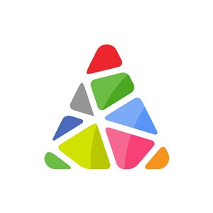 彩色三角形矢量logo图标素材下载 