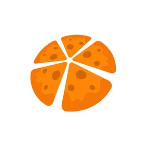 黄色披萨矢量logo元素设计