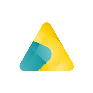 黄色绿色三角矢量logo图标