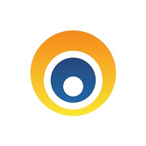 黄色蓝色圆形矢量logo图标设计