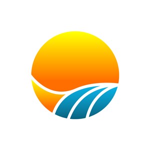 阳光水流矢量logo图标设计