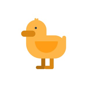 黄色可爱小鸭子矢量logo图标素材