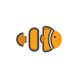 黄色卡通小丑鱼矢量logo素材