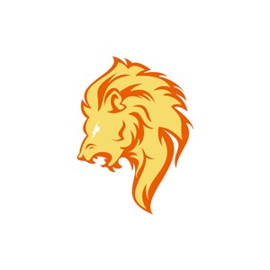 怒吼的狮子头像矢量logo图标设计