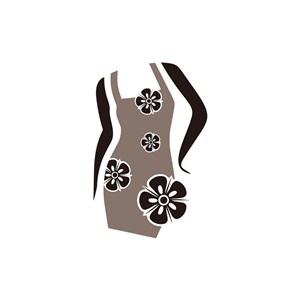 花朵女性裙子服装矢量logo设计