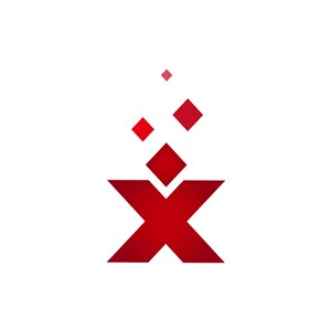 红色字母X创意矢量logo图标-