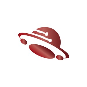 红色ufo飞行器矢量logo图标设计