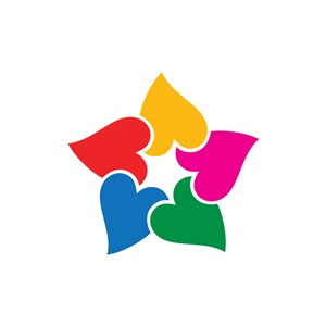 彩色花朵心形矢量logo图标素材下载