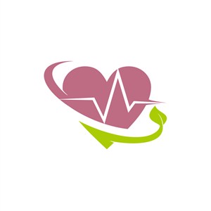 医疗行业logo设计-彩色爱心电波矢量logo图标素材下载