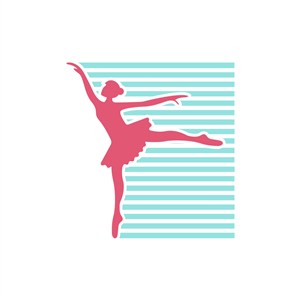 舞蹈艺术中心logo设计-彩色芭蕾舞女孩矢量logo图标素材下载