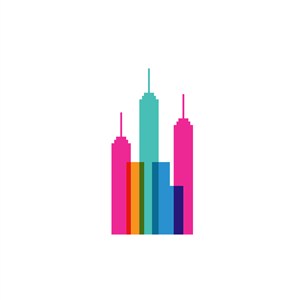 彩色城市高楼矢量logo图标素材下载