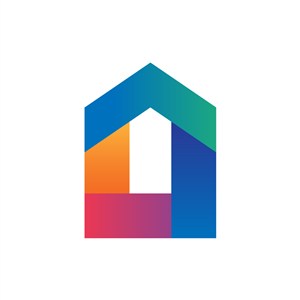 彩色渐变房屋logo图标素材下载