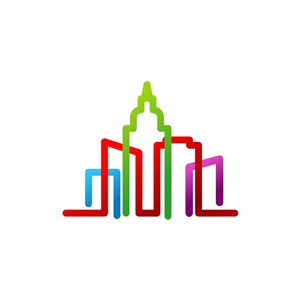 地产建筑logo设计-彩色建筑矢量logo图标素材下载