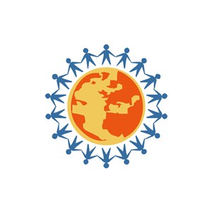 保护地球公益logo设计-彩色地球人物矢量logo图标素材下载