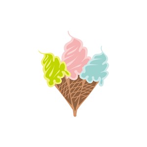 冰淇淋店logo设计-彩色冰淇淋矢量logo图标素材下载