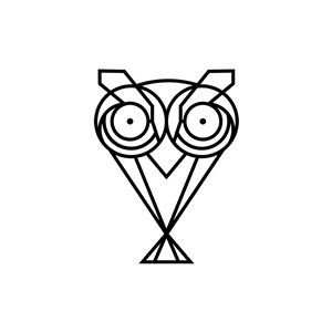 设计传媒logo设计--几何拼接猫头鹰logo图标素材下载