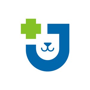 宠物医院logo设计--狗狗十字盾牌logo图标素材下载