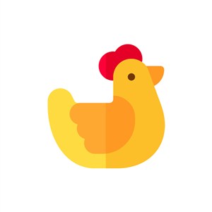 儿童玩具logo设计--卡通母鸡logo图标素材下载