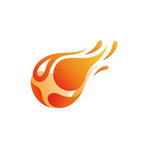 运动休闲logo设计--篮球火logo图标素材下载