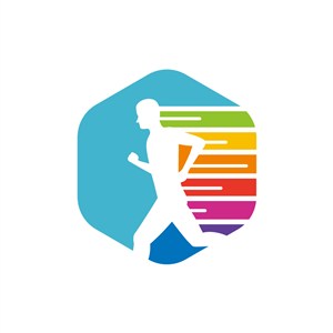 彩色人物运动矢量logo图标素材下载 