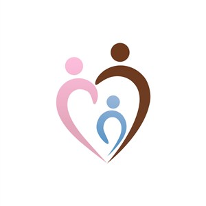 医疗公益机构logo设计-彩色人物心形矢量logo图标素材下载 