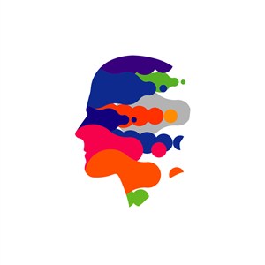设计传媒业logo设计-彩色人物头像矢量logo图标素材下载 