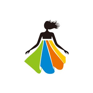 女性服饰行业logo设计-彩色人物服饰相关矢量logo图标素材下载