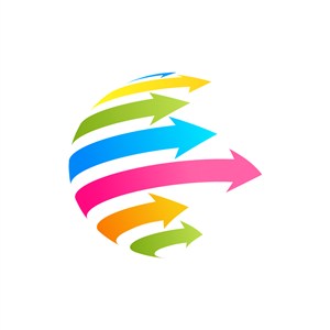 彩色球体箭头矢量logo图标素材下载