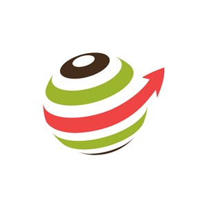 彩色球体箭头logo图标素材下载